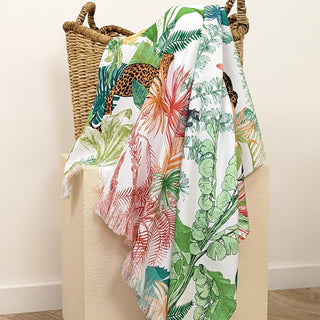 Fouta RAINFOREST BLANC Garnier-Thiebaut