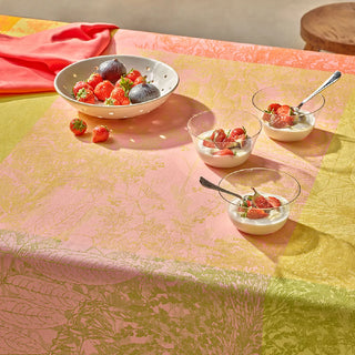 Nappe enduite sur mesure MILLE ESPRIT JARDIN CHATOYANT Garnier-Thiebaut